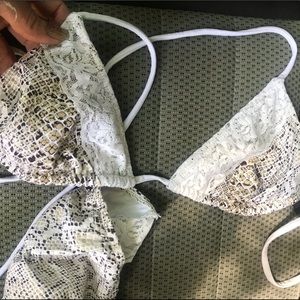 White Silver snake print bikini scrunch butt